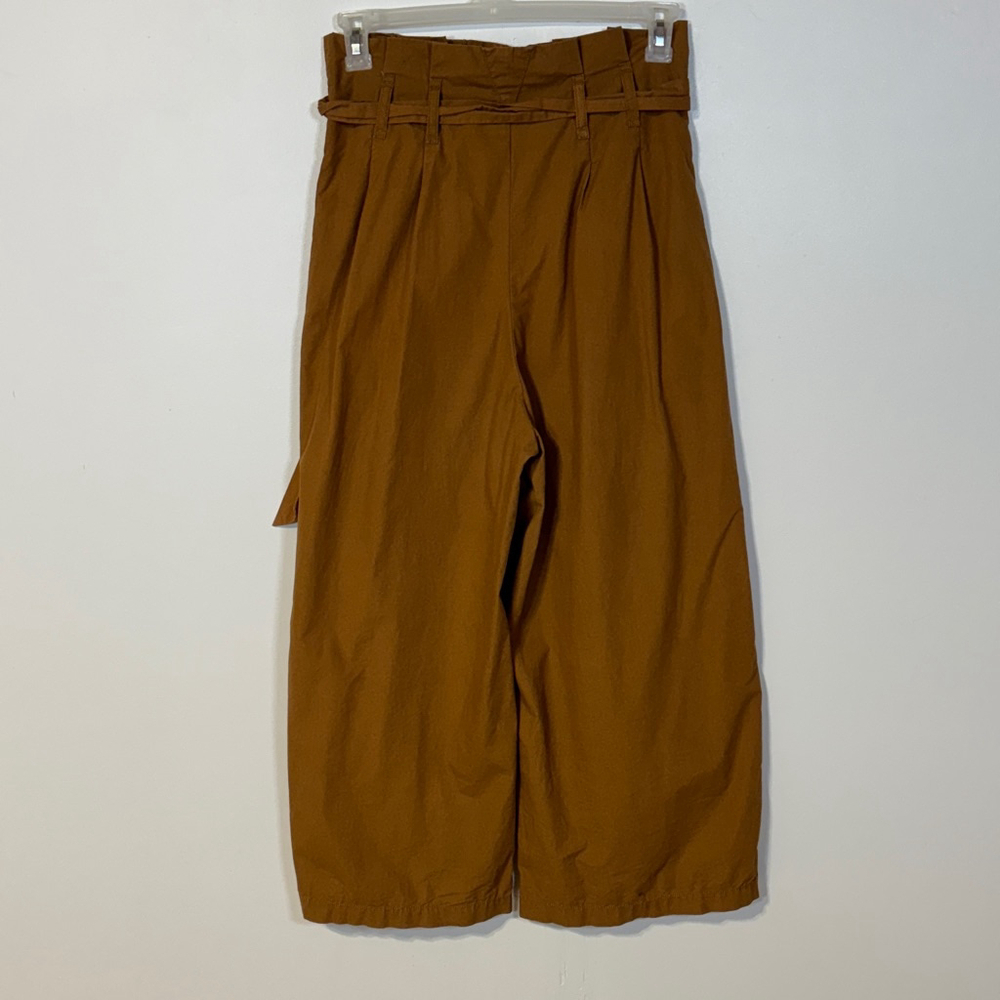 Kimchi Blue Simone Paperbag Pants Women's Size 4 Brown Pockets Wide Leg Cropped - Picture 4 of 13